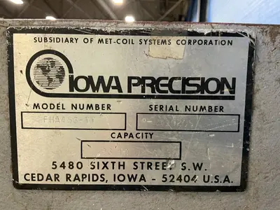 Used IOWA PRECISION FHA456II Seam Closers Ohio US | HGR 24 #1550050