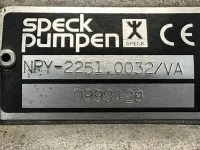 USED SPECK PUMP NPY-2251.0032