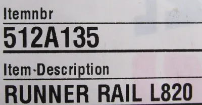 NEW HEPCO MOTION SSTRS4431835215 RUNNER RAIL L820 512A135