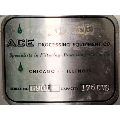 Used 175 Gallon ACE Processing Equipment Co. Stainless Steel Mix Tank