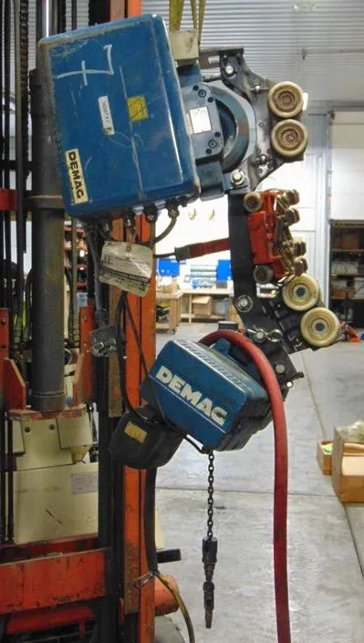 Mannesmann Dematic AG 440 lb Rail Mount Electric Chain Hoist 32/8 ft/min. Used