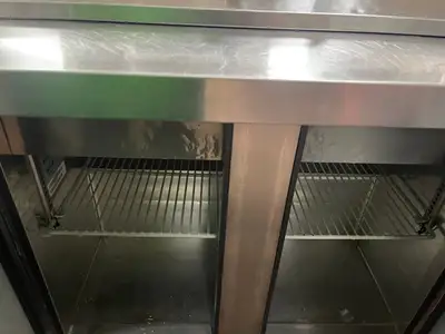 Used Turbo Air Used 36" Turbo Air MST-36-15 Mega Top 2 Door Refrigerated Sandwich Prep Table 120V Food Prep Tables Illinois US | Falcon Restaurant Supply #1375661