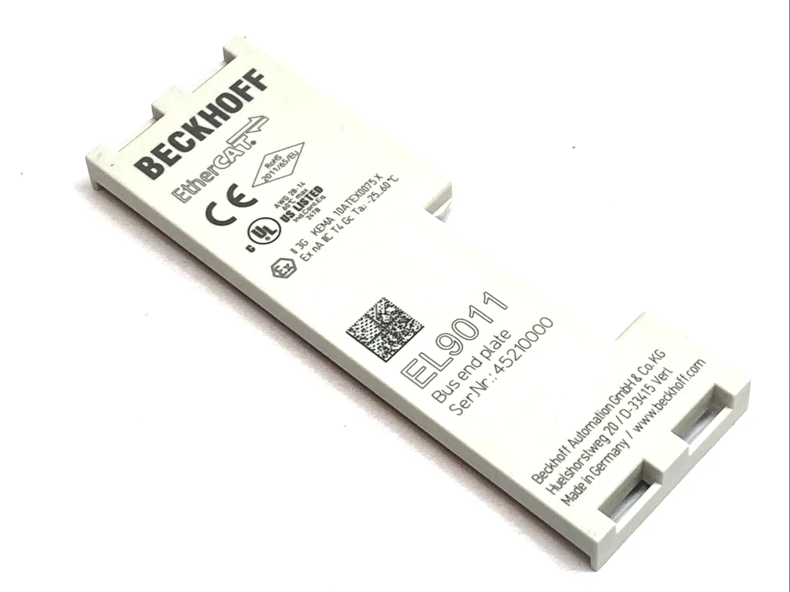 EL9011 | Beckhoff  EtherCAT Bus End Cover 5mm E-bus Contact Terminal Gray LOT OF 5 - Used