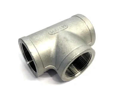 4464K55 | 304 SS Threaded Pipe Fitting, Low-Pressure, Tee Connector, 1-1/2" NPT - New – Open box