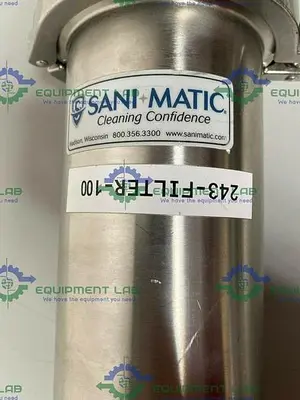 USED SANI-MATIC STAINLESS STEEL ANGLE-LINE END INLET STANDARD FLOW LONG 36” WEDGEWIRE