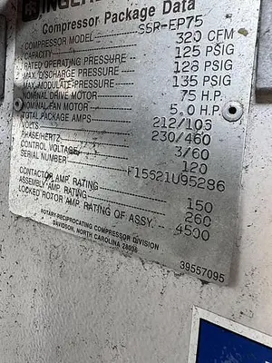 USED INGERSOLL-RAND SSR-EP75