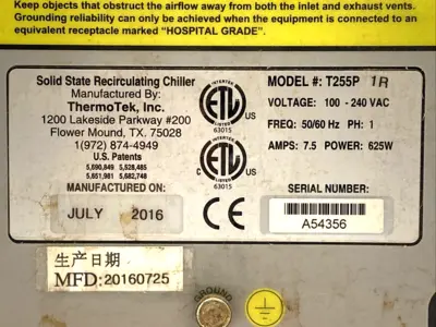 USED THERMOTEK SOLID STATE RECIRCULATING CHILLER 210W 120-240V