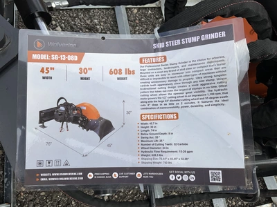 Used WOLVERINE SG-13-08D SKID STEER STUMP GRINDER Stump Grinders Michigan US | Miedema Asset Management Group #1579486