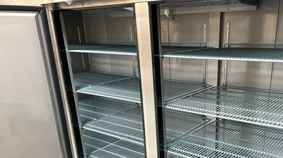 171-0059 82” Stainless Steel Self Contained 3 Door Reach In Freezer