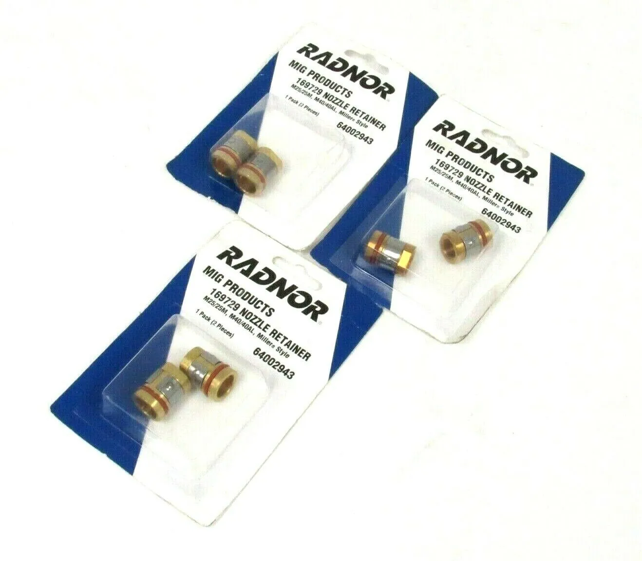 3 NEW RADNOR 169729 64002943 NOZZLE RETAINERS