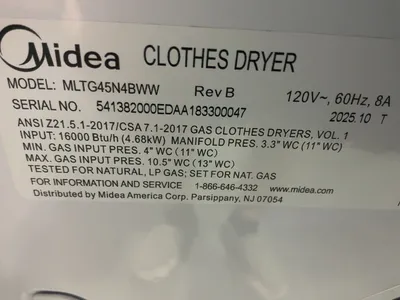 Used MIDEA MLTE45N4BWW Residential Appliances Michigan US | Miedema Asset Management Group #1762606