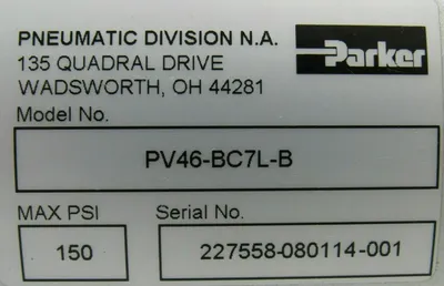 NEW PARKER PV46-BC7L-B ROTARY ACTUATOR PV46BC7LB
