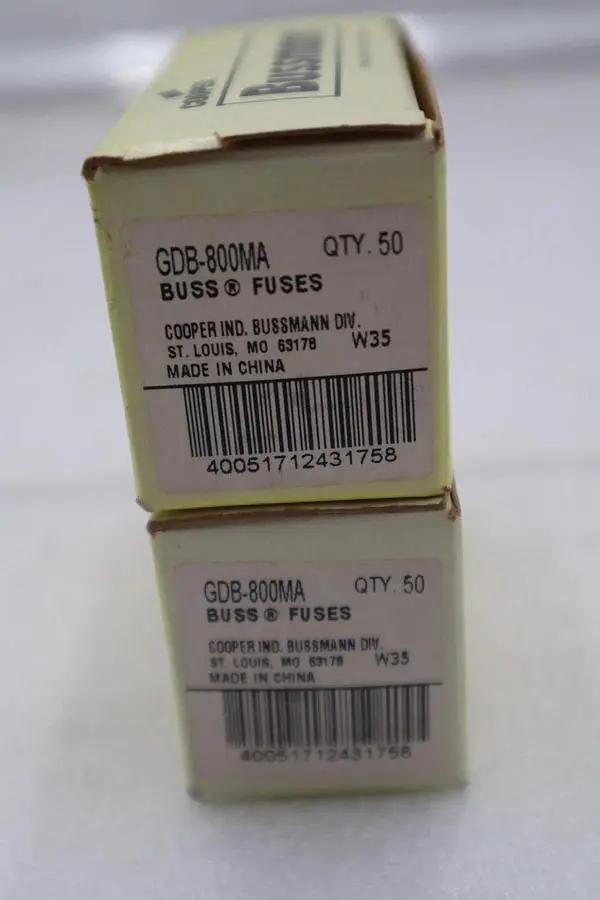 Cooper Bussman GD8-800MA Buss Fuse Glass Cartridge  #K-2229