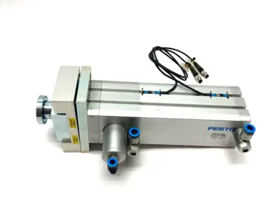 USED FESTO COMPACT CYLINDER W/ CLAMPING UNIT 548210