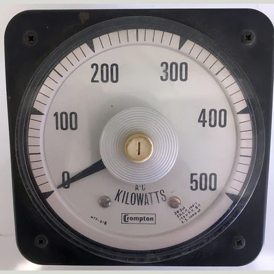 Crompton 0-500 kW Analog Wattmeter