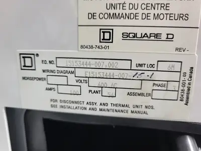 USED SQUARE D MODEL 6