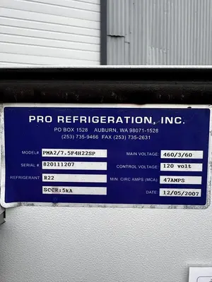 USED PRO REFRIGERATION PMA2/7.5F4H22SP