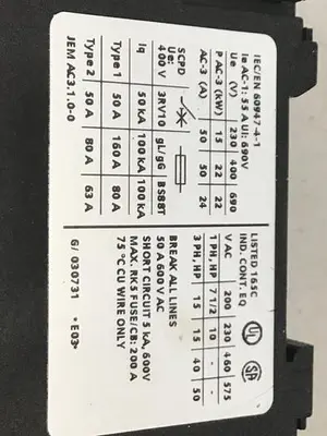 USED SIEMENS 3RT1036-3BB40