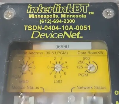 INTERLINKBT TSDN-0404-10A-0051 DEVICENET NETWORK MODULE. Loc3C22