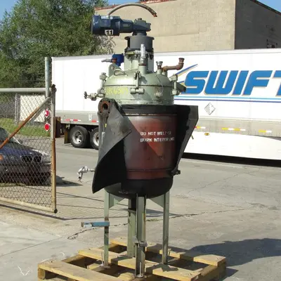 SPC6303  Reactor 65 gallon Mid-South Maintenance Inc chemical reactor, 110 psi internal, 50 psi jacket, 1 hp 3 blade agitator
