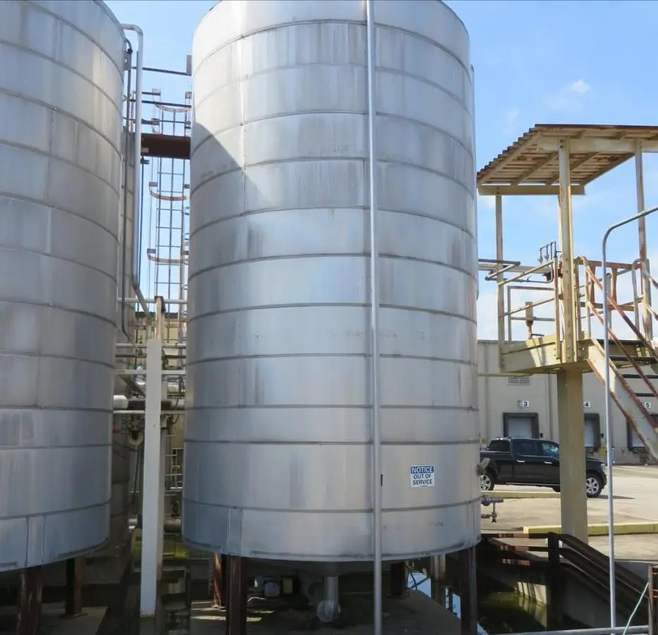 Tank, 10,000 Gallon, Vertical, 304L Stainless Steel, Insulated, Cone Bottom, #5991728