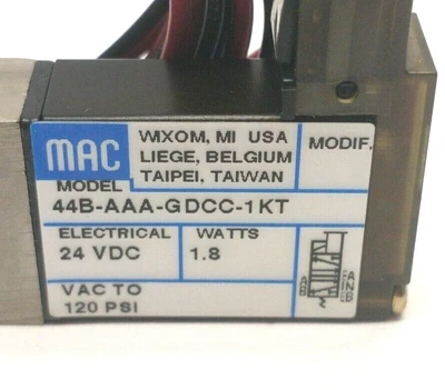 New | in-Stock MAC Valves 44B-AAA-GDCC-1KT Solenoid Valves Michigan US | Maverick Industrial Sales #1401245