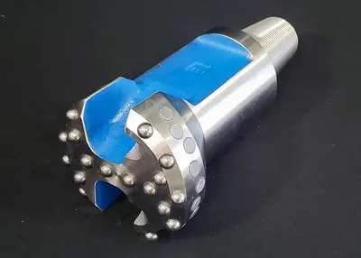 Used TRIDENT BY EWD ECCENTRIC 6-1/8” CARBIDE BUTTON CABLE TOOL DRILL BIT, 2-1/4" X 3-1/4" PIN THREAD, NEW, MADE IN USA Carbide Drills Pennsylvania US | East West Machinery & Drilling #1417809