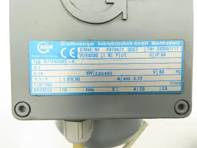 ABM G71/4D56C-4 Inline Gearmotor .18kw 230/460V 3PH 13.8:1 Reducer 113rpm