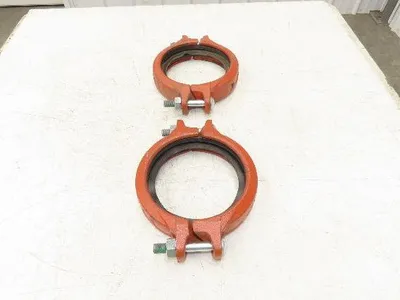 Victaulic 107N QuickVic 6" Rigid Coupling Grooved Pipe Fitting w/Gasket Lot of 2