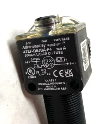 42EF-D8JBA | Allen Bradley  Ser. A RightSight Photoelectric Sensor 300mm Laser Diff - Used