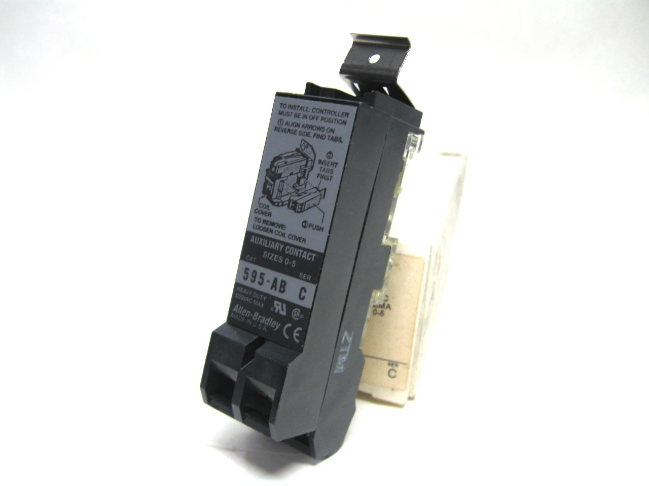 Allen Bradley 595-AB Auxiliary Contact 1 NO 1 NC Size 0-5 600 Vac New