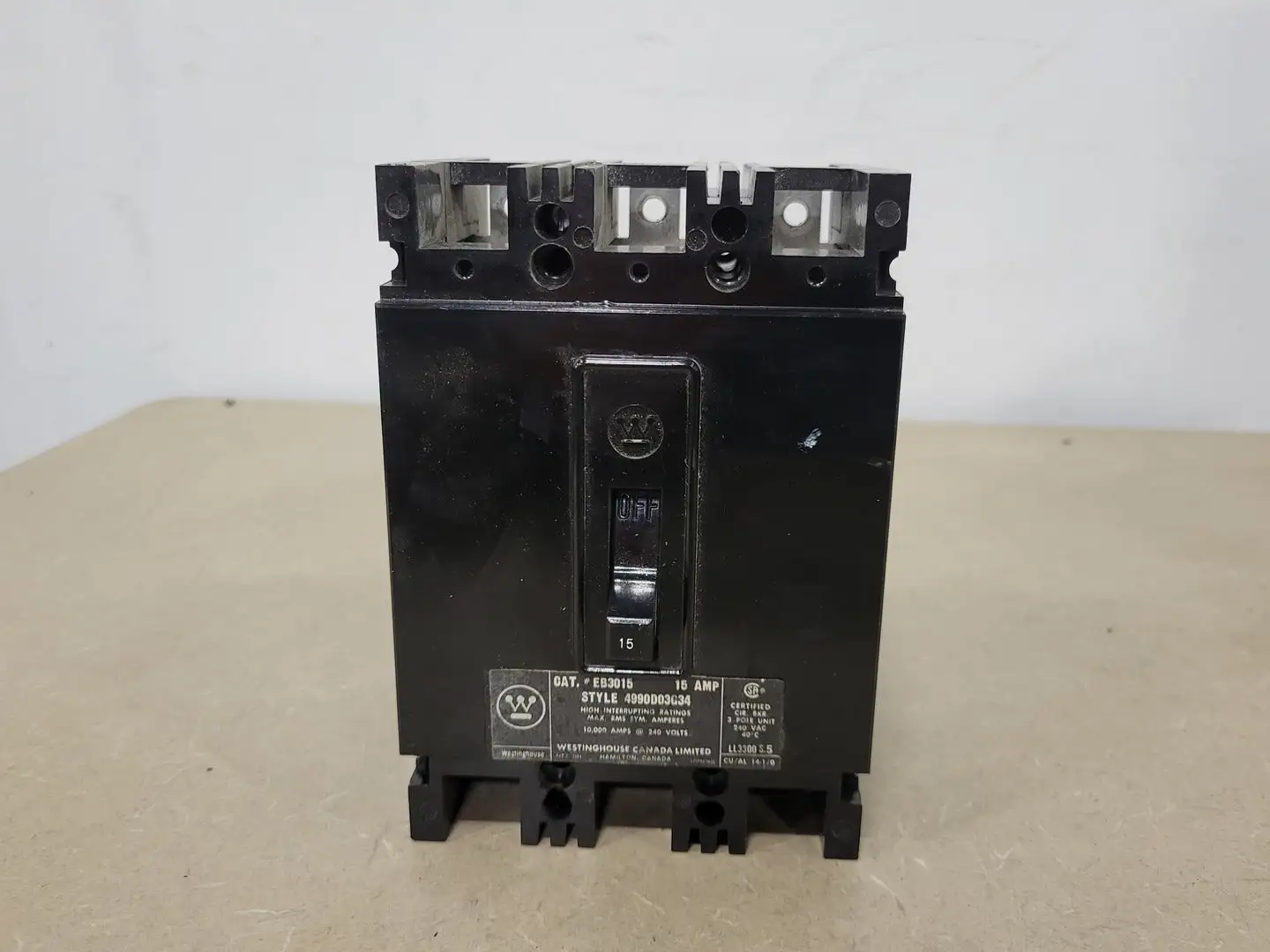 Used WESTINGHOUSE EB3015 Switchgears British Columbia CA | Lenmark #239784