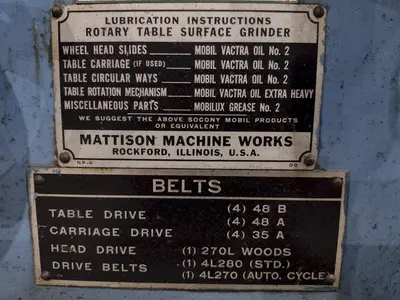 36" X 50 HP MATTISON ROTARY SURFACE GRINDER: STOCK #23504