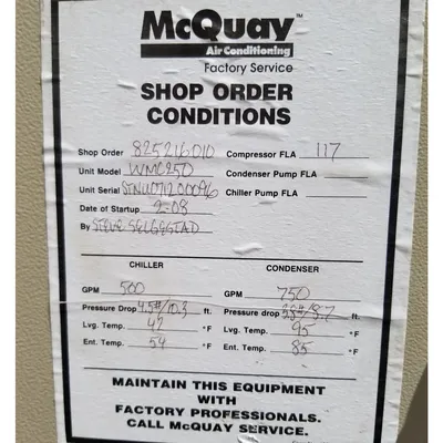 USED DAIKIN APPLIED WMC250DSC-ER10
