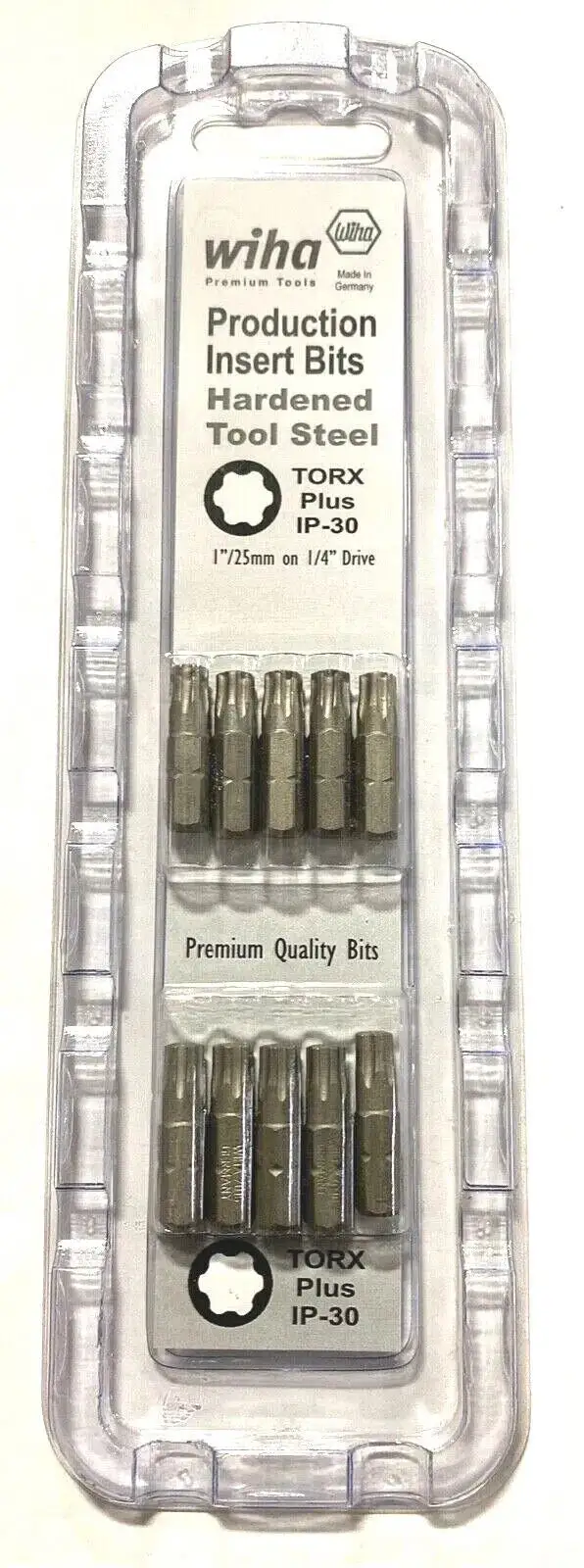 Wiha TorxPlus IP30 x 1" Insert Screwdriver Bits Production Insert Bits 10pk