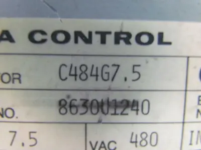 Asea Control C484G7.5 Capacitor 480Vac 3ph 60Hz NEMA type 1 7.5KVAR