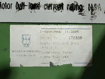 USED 2006 HOVEN HYDRAULIK AS250-IZ27.6/6.2-11