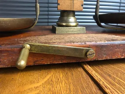 2899-385 Antique H. Kohlbusch Balance Beam Scale with Set of Weights Circa 1890