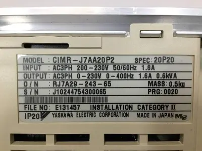 USED YASKAWA CIMR-J7AA20P2