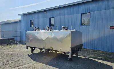 Used 2000 Gallon Jacketed Tank, 3 Compartments With Mixers, Flavor Tank