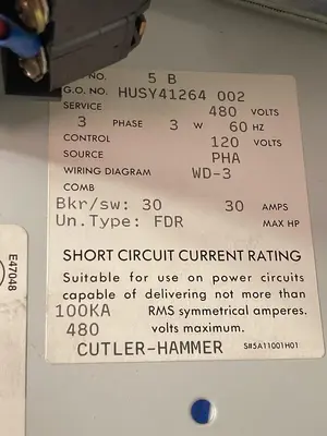 USED CUTLER-HAMMER HUSY41264 002