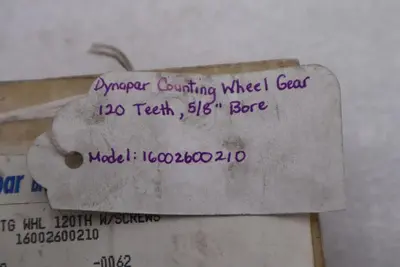 DYNAPER 16002600210 COUNTING WHEEL GEAR STOCK #K-3680