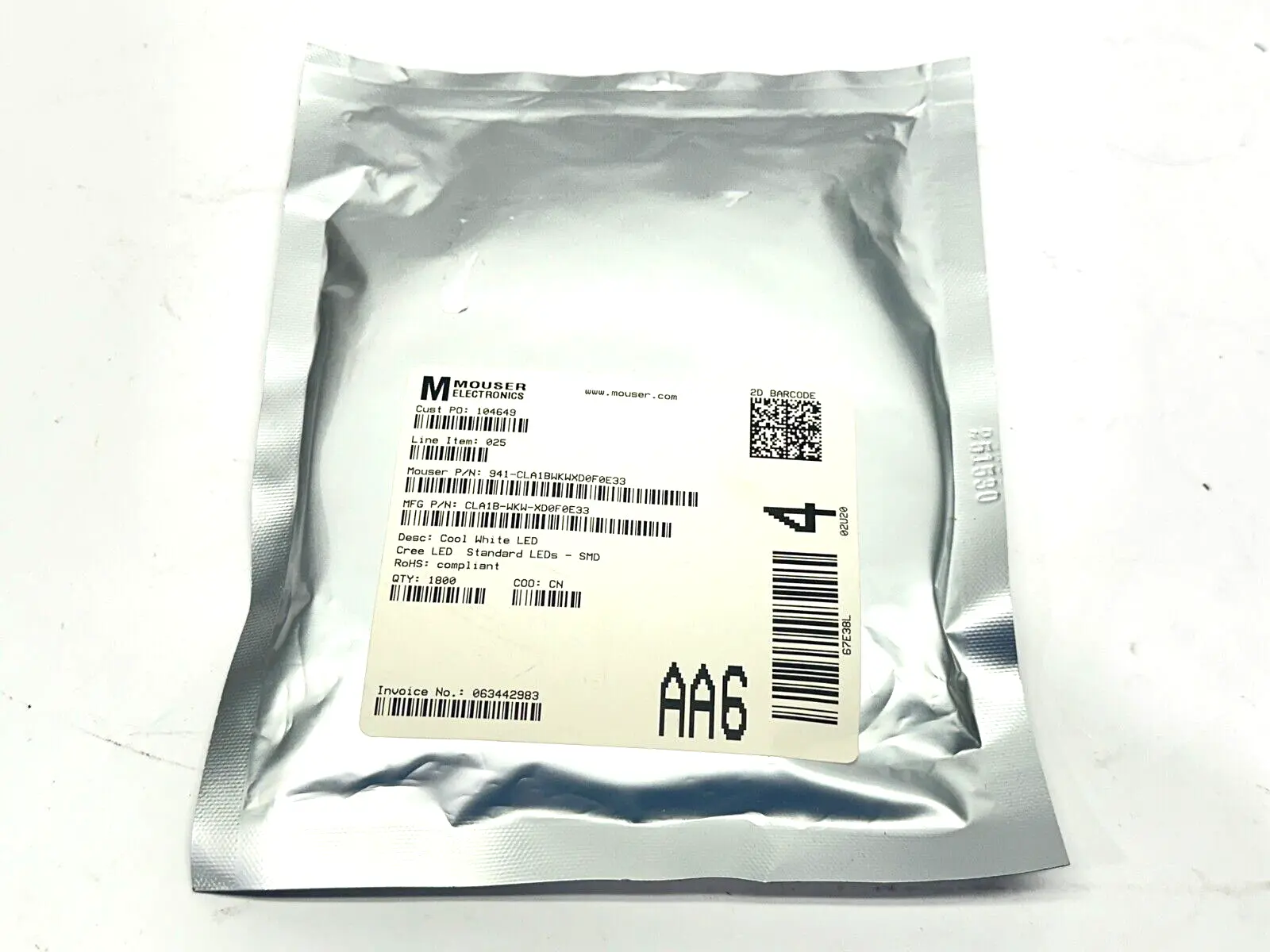 New | in-Stock Cree CLA1B-WKW-XD0F0E33 Light Sources / LED Michigan US | Maverick Industrial Sales #1464001