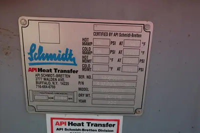 SPC8697  Heat Exchanger 295.92 sq.ft. API Schmidt plate heat exchanger, Stainless Steel