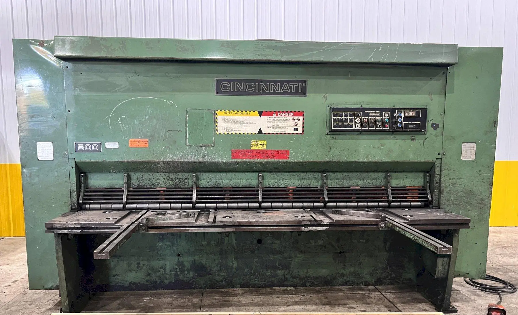 10' X 1/2" CINCINNATI HS500 HYDRAULIC SHEAR WITH FOPBG: STOCK #21757