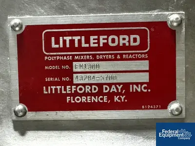 USED Littleford 4.6 Cu Ft Littleford Plow Mixer, S/S, Model FM130D