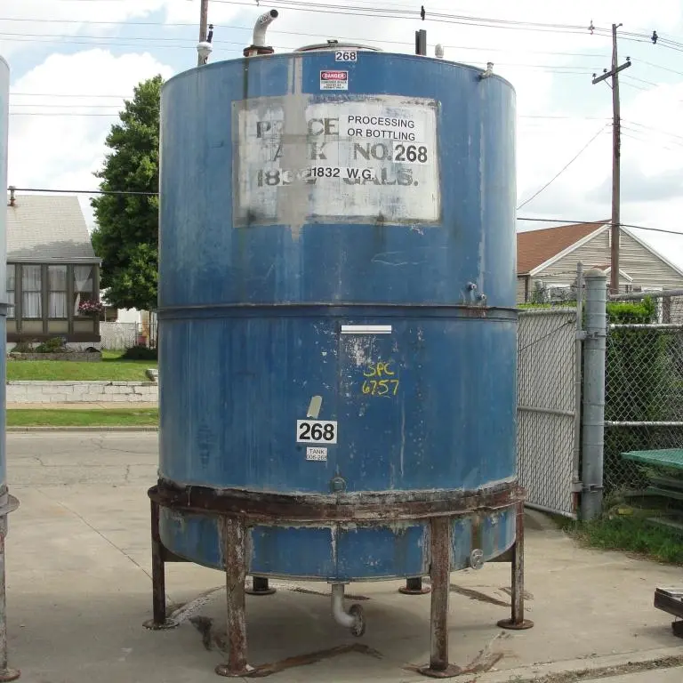 SPC6757  Tank 1821 gallon vertical tank, Inconel, slope