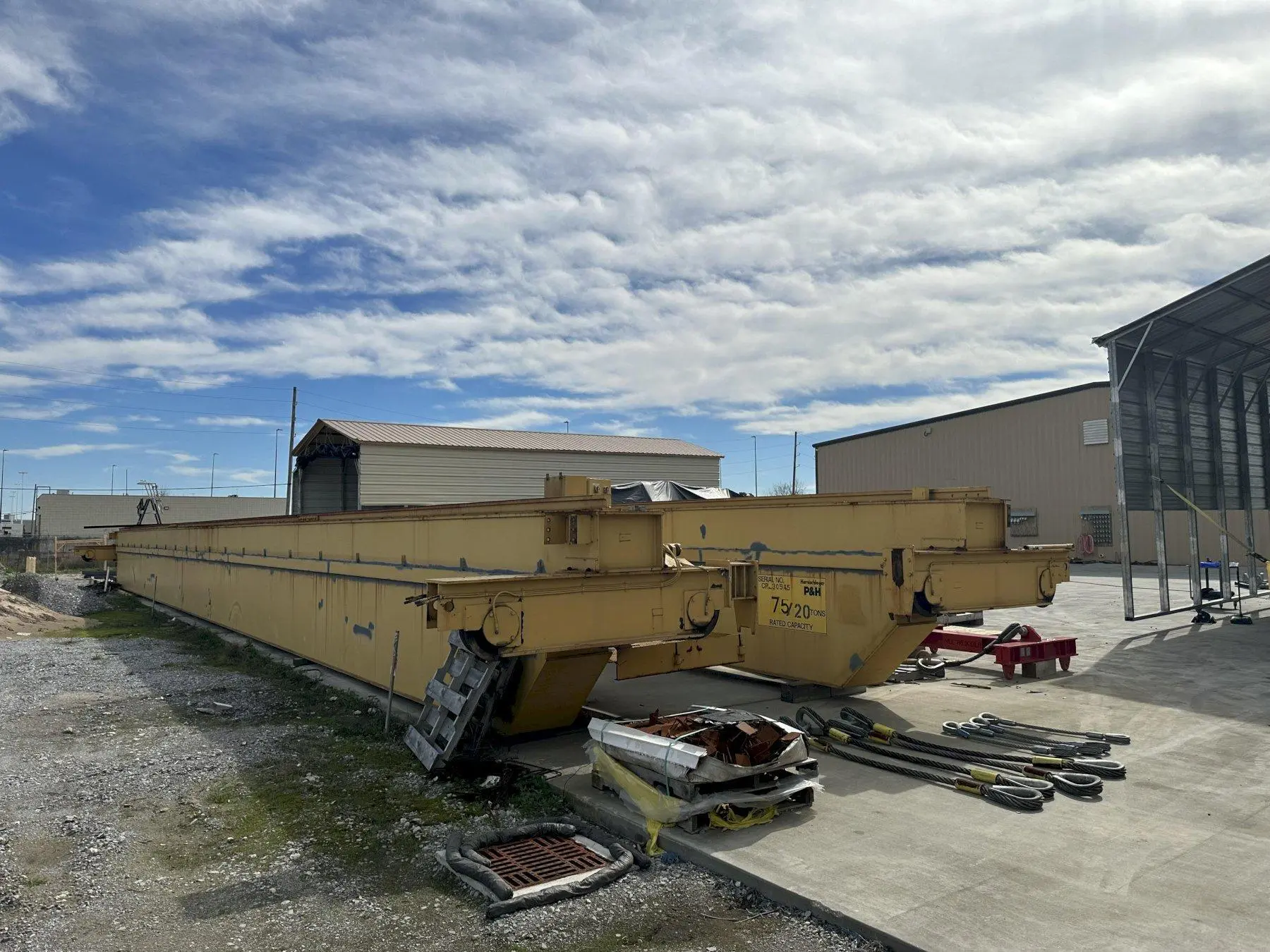 75 TON X 103'6" SPAN P&H CRANE GIRDERS WITH END TRUCKS. STOCK # 1226624