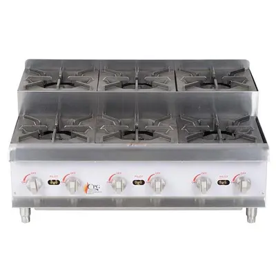 STEP UP 6 BURNER COUNTERTOP HOT PLATE - 180,000 BTU