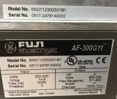 Used FUJI AF-300G11 Variable Speed Drives | Palmetto Automation #1154918